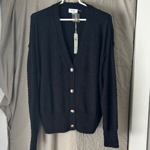 Bluivy Black Button-Up Cardigan NEW. Size M/L